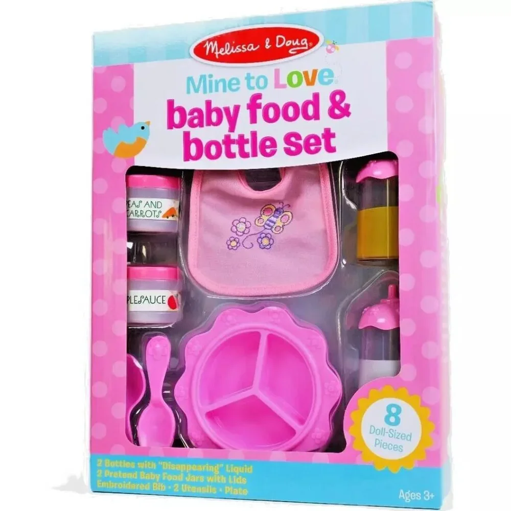 Melissa & Doug Mine to Love Baby Food & Bottle Set with‎ 8 Doll - Sized Pieces